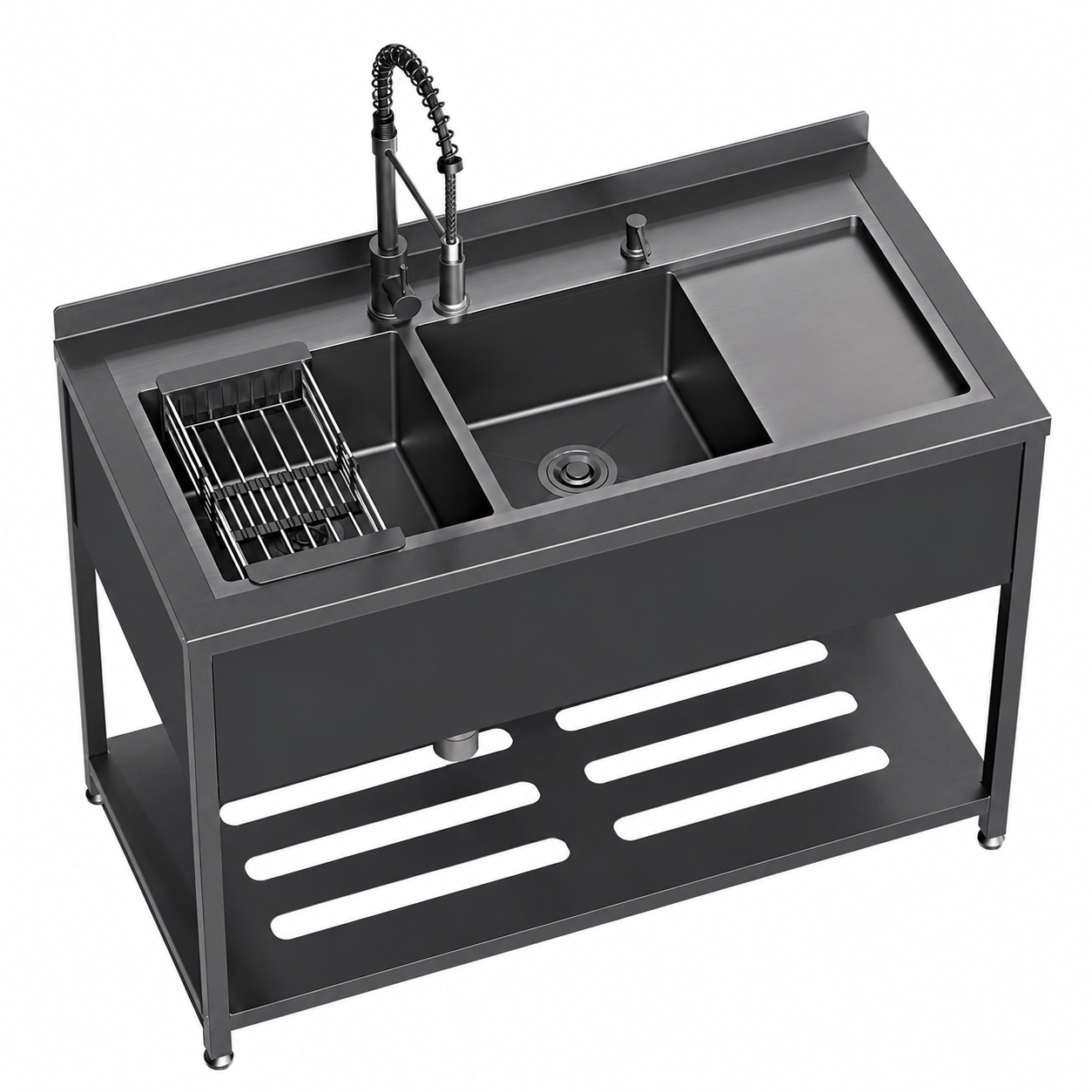 KREZOW commercial stainless steel sink station