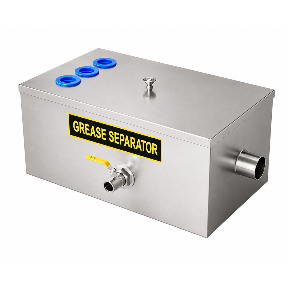 KREZOW three-inlet stainless steel grease separator